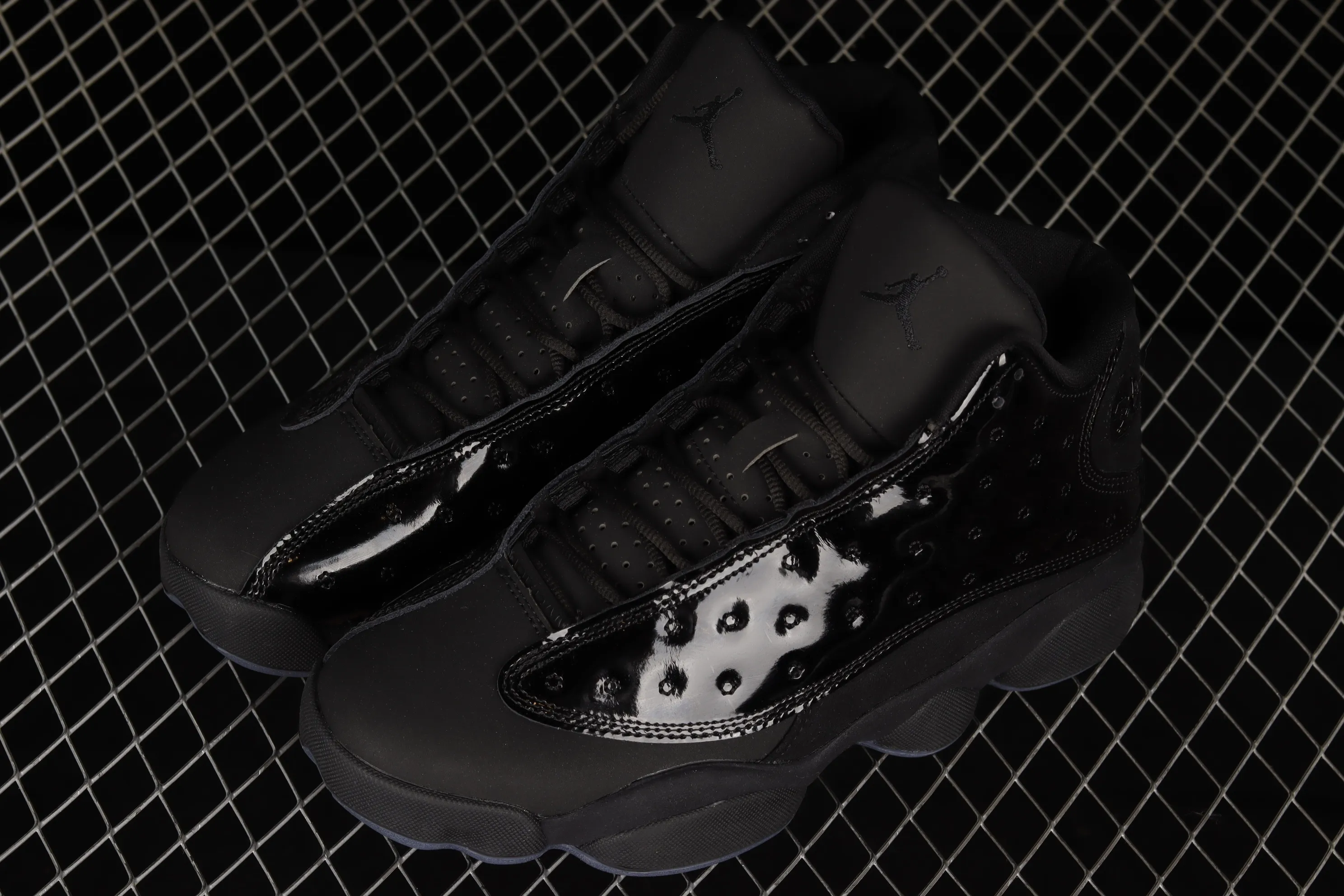 All categories Air Jordan Jordan series basketball shoes Air Jordan 13 Nk Air Jordan 13 "Cap and Gown" AJ13 Joe 13 black cat patent leather high-end replica basketball shoes 414571-012